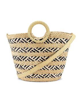 L*Space Nessa Straw Woven Beach Bag - Natural / Black